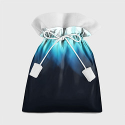 Мешок для подарков Синее пламя огня на черном, цвет: 3D-принт