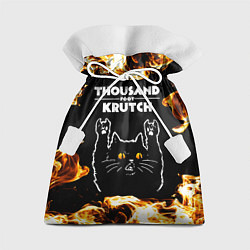 Мешок для подарков Thousand Foot Krutch рок кот и огонь, цвет: 3D-принт