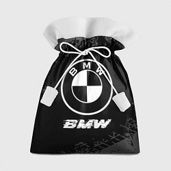 Подарочный мешок BMW speed на темном фоне со следами шин