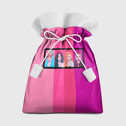 Мешок для подарков Группа Black pink на фоне оттенков розового, цвет: 3D-принт