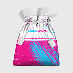 Мешок для подарков Death Stranding neon gradient style: символ сверху, цвет: 3D-принт