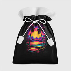 Мешок для подарков Неоновая машина и пальмы, цвет: 3D-принт