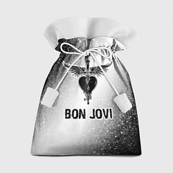 Подарочный мешок Bon Jovi glitch на светлом фоне