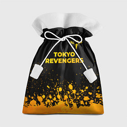 Мешок для подарков Tokyo Revengers - gold gradient: символ сверху, цвет: 3D-принт