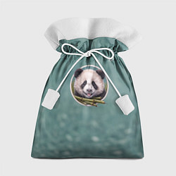 Подарочный мешок Милая мордочка панды с бамбуком