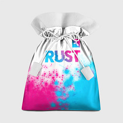 Мешок для подарков Rust neon gradient style: символ сверху, цвет: 3D-принт