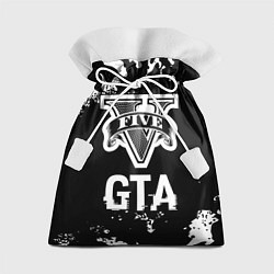 Мешок для подарков GTA glitch на темном фоне, цвет: 3D-принт