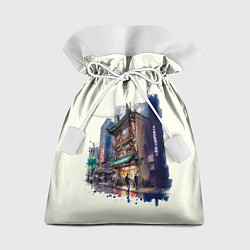Мешок для подарков Улица ночных баров, цвет: 3D-принт