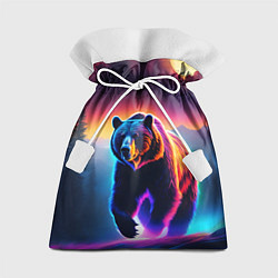 Мешок для подарков Люминесцентный медведь гризли, цвет: 3D-принт