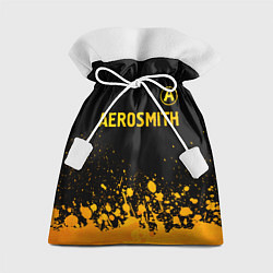 Мешок для подарков Aerosmith - gold gradient: символ сверху, цвет: 3D-принт