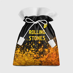 Мешок для подарков Rolling Stones - gold gradient: символ сверху, цвет: 3D-принт