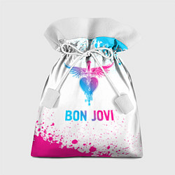 Мешок для подарков Bon Jovi neon gradient style, цвет: 3D-принт