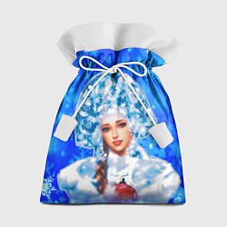 Мешок для подарков Красивая русская снегурочка, цвет: 3D-принт