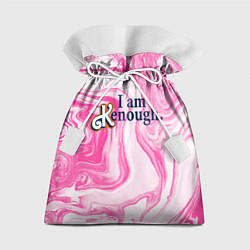 Подарочный мешок I am kenough - розовые разводы краски