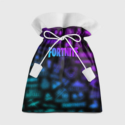 Мешок для подарков Неоновые логотипы Fortnite, цвет: 3D-принт