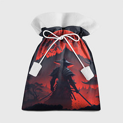 Мешок для подарков Samurai and red moon - нейросеть, цвет: 3D-принт