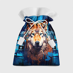 Мешок для подарков Волк - индеец, цвет: 3D-принт