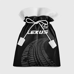 Мешок для подарков Lexus speed на темном фоне со следами шин: символ, цвет: 3D-принт