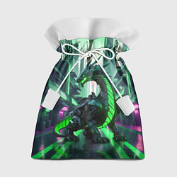Мешок для подарков Неоновый зеленый дракон, цвет: 3D-принт