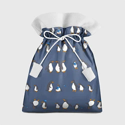 Мешок для подарков Забавное семейство пингвинов, цвет: 3D-принт