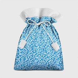 Мешок для подарков Белые узоры на синем фоне, цвет: 3D-принт