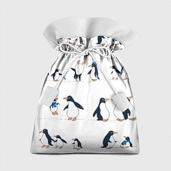 Подарочный мешок Семейство пингвинов на прогулке