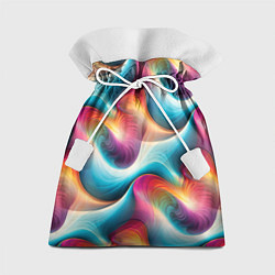Подарочный мешок Волнообразная разноцветная абстракция