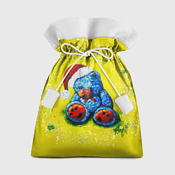 Мешок для подарков Плюшевый синий Санта, цвет: 3D-принт