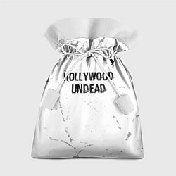 Мешок для подарков Hollywood Undead glitch на светлом фоне посередине, цвет: 3D-принт