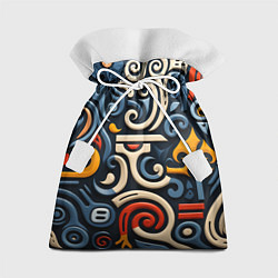 Мешок для подарков Абстрактный цветной паттерн в славянском стиле, цвет: 3D-принт