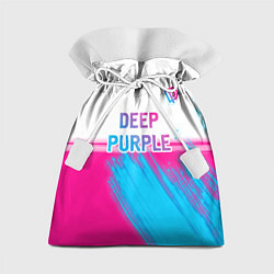 Мешок для подарков Deep Purple neon gradient style посередине, цвет: 3D-принт