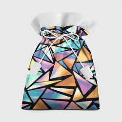 Мешок для подарков Радужные треугольники - кристаллы голографические, цвет: 3D-принт