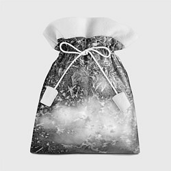 Подарочный мешок Серый лёд и снежинки