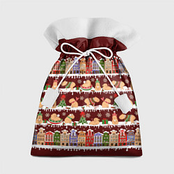 Мешок для подарков Капибара с семьей зимой, цвет: 3D-принт