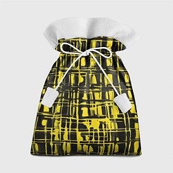 Мешок для подарков Смазанная краска чёрная и жёлтая, цвет: 3D-принт