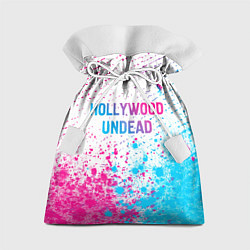 Мешок для подарков Hollywood Undead neon gradient style посередине, цвет: 3D-принт