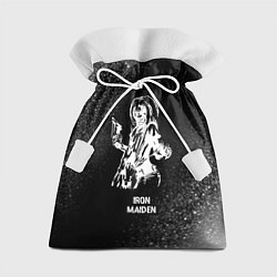 Подарочный мешок Iron Maiden glitch на темном фоне