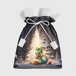 Подарочный мешок Чиби-дракон под ёлкой с подарками