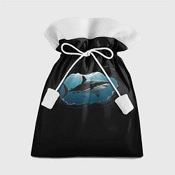 Мешок для подарков Акула в овале, цвет: 3D-принт