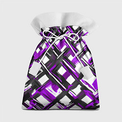 Мешок для подарков Фиолетовые и чёрные мазки, цвет: 3D-принт