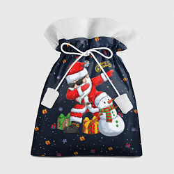 Подарочный мешок Санта Клаус и снеговик