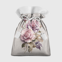 Подарочный мешок Нежные розовые розы на стене