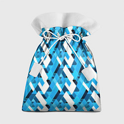 Мешок для подарков Синие и белые фигуры, цвет: 3D-принт