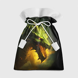 Мешок для подарков Злой зеленый дракон 2024, цвет: 3D-принт