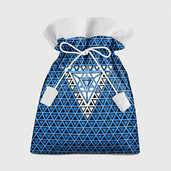 Подарочный мешок Синие и чёрные треугольники