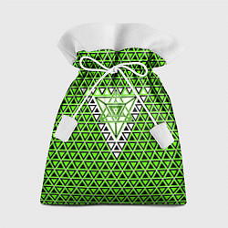 Подарочный мешок Зелёные и чёрные треугольники