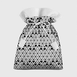Мешок для подарков Треугольники чёрные и белые, цвет: 3D-принт