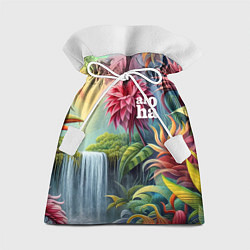 Мешок для подарков Гавайские тропические цветы - алоха, цвет: 3D-принт