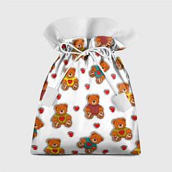 Подарочный мешок Наклейки мишки игрушечные и сердца