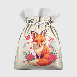 Подарочный мешок Влюбленная лисичка в сердечках